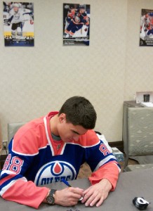 Nail Yakupov signing at the NHLPA Rookie Showcase