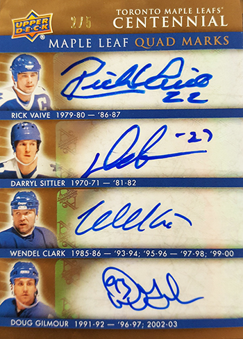 2017-Upper-Deck-Toronto-Maple-Leafs-Centennial-Set-Autograph-Quad-Auto-Marks